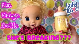 Baby Alive 2006 Soft Face Breaking And Trying New Fisher Price Accessory