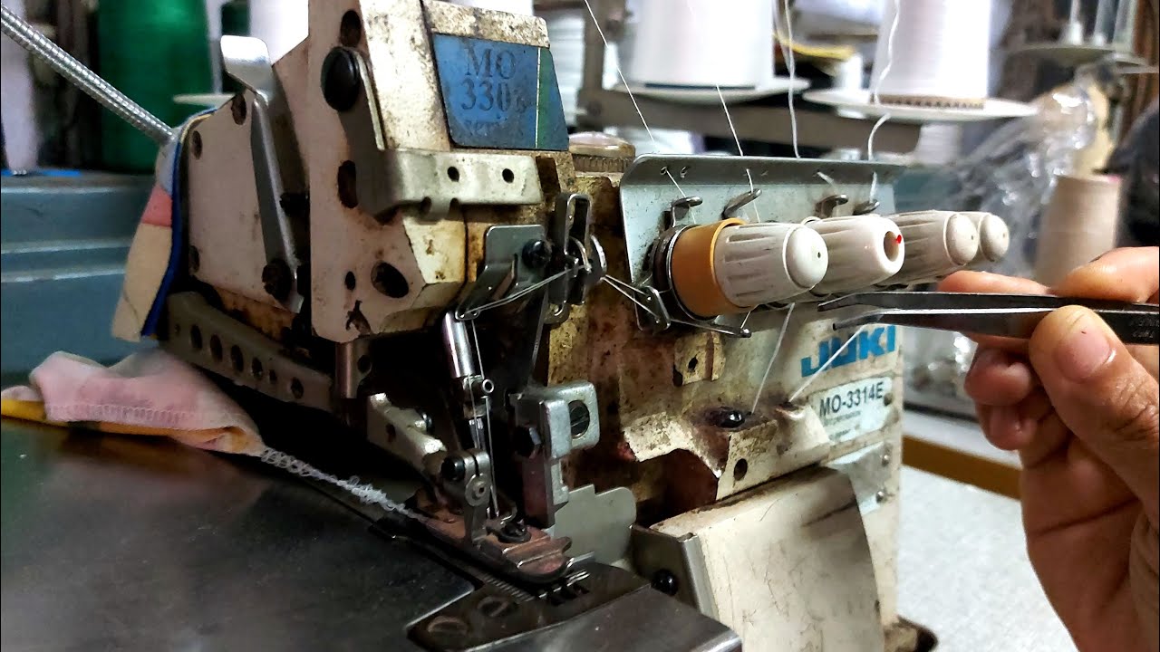 How to thread Juki MO3314 4threads overlock YouTube
