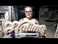 Cortando un nombre en MDF usando una caladora de banco (Cutting a name in MDF using a Scrollsaw)