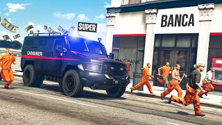 RUBO in TUTTE le BANCHE su GTA 5 RP con le AUTO dei CARABINIERI!