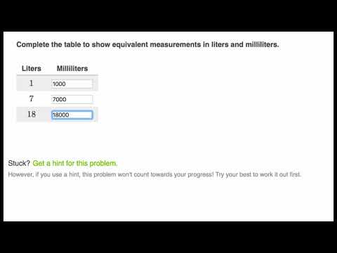 Liters to milliliters examples