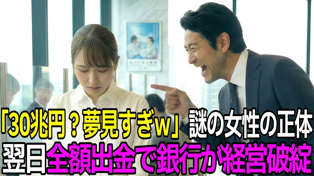 「30兆円？身の程を知れｗ」地味な女性を嘘つき扱いし追い出した銀行員→翌日、全額出金で銀行が倒産寸前の大惨事にw【スカッとする話】【因果応報】【朗読】