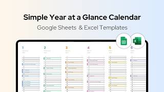 Simple Year at a Glance Calendar Template How To Use Video Tutorial