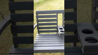 54″ Loveseat Porch Swing with reversible cup holders—perfect for two! #outdoorfurniture #patio