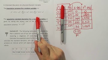 Standard Deviation of a Discrete Random Variable, example 67