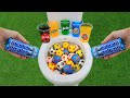 Footballs VS Popular Sodas !! Yedigün, Fanta, Coca Cola, Sprite, Fruko and Mentos in the toilet