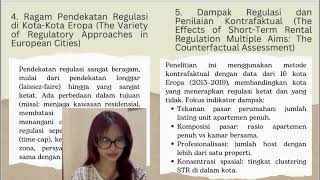 PRESENTASI RESUME JURNAL (Challenges and effects of short-term rentals regulationA counterfactual )