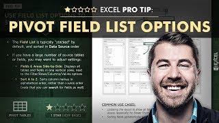 EXCEL PRO TIP: Customizing the PivotTable Field List