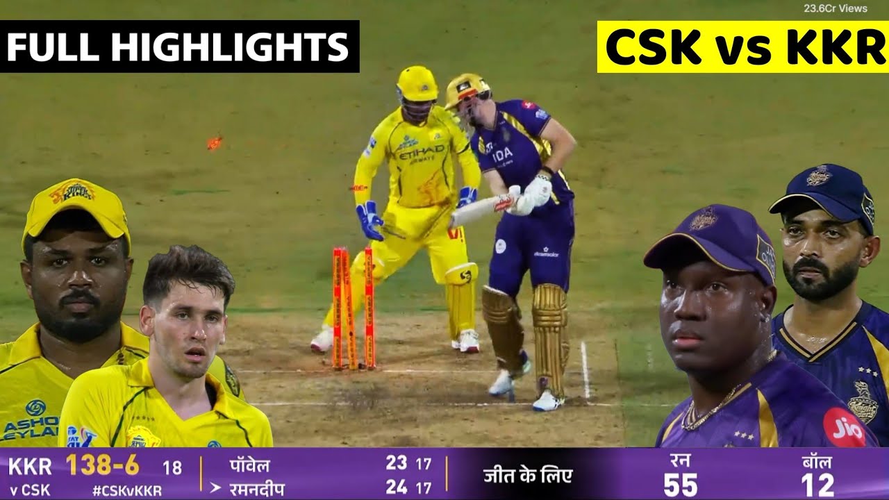 IPL 2026 CSK vs KKR 22th T20 Match Highlights • Today Match Highlights ...