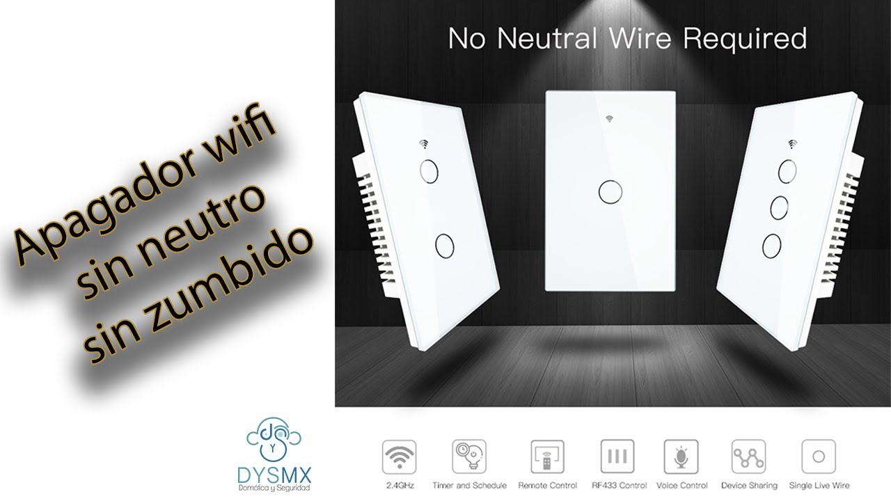 Apagador sin Neutro B&W 2CH (Interruptor de pared) - DuoTech