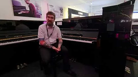 Used Yamaha U1 Acoustic Upright Piano | Polished Ebony | Edinburgh Store - Rimmers Music