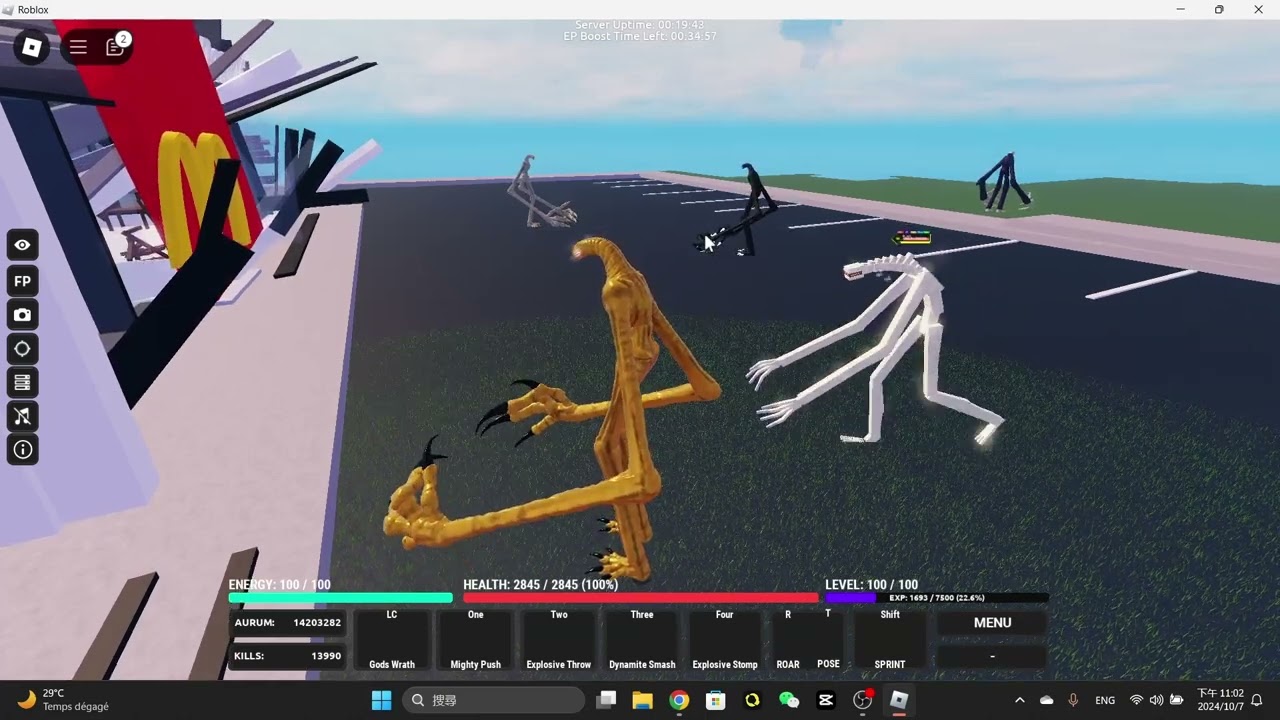 McDonald's, server nuclear strike + Telchorax (TristNo showcase) | Kaiju Battlegrounds