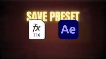 How to save PRESET in After Effects Tutorial
