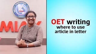 Information OET writing where to use article in letter Update