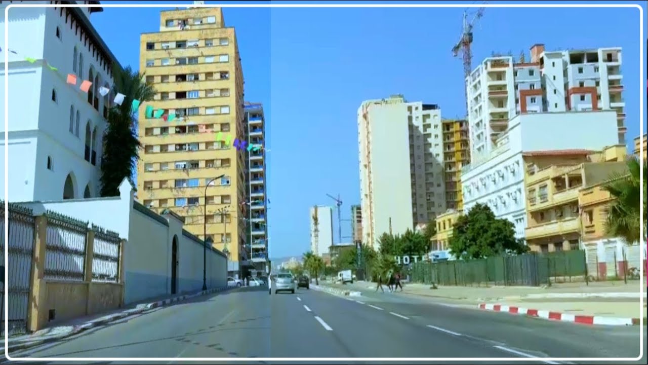 جولة بالسيارة من مدخل مدينة مستغانم الغربي إلى فندق الساحل بشارع بن قادة الطيب