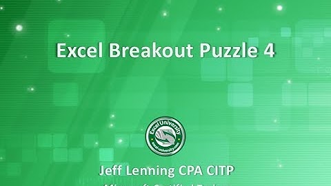 Excel Breakout Puzzle 4