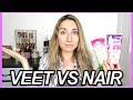 DRUGSTORE LEG AND BODY HAIR REMOVAL CREAM REVIEW + DEMO! VEET VS NAIR!