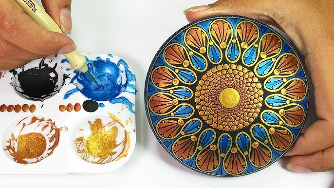 Mandala Art Dot Rock Painting Stones  How to Paint #Mandala for Beginners  Satisfying Tutorial Ideas 