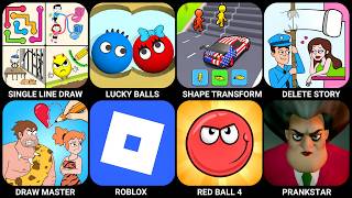 Single Draw, Lucky Balls, Shape Transform, Delete Story, Draw Master, Roblox, Red Ball 4, Prankster screenshot 2