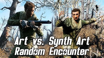 Fallout 4 - Human Art vs. Synth Art (Random Encounter)