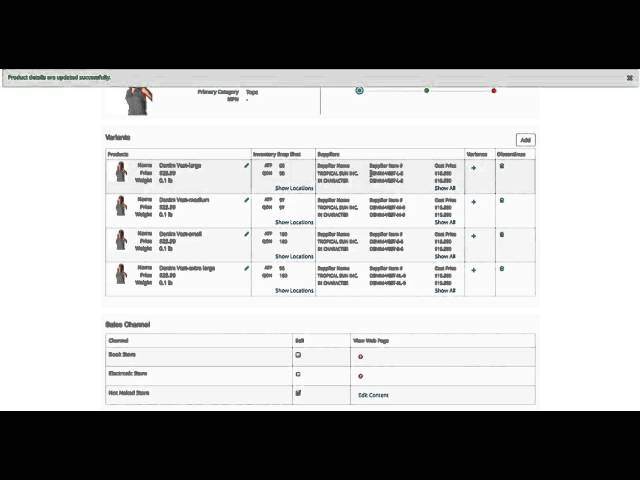 OFBiz Demo: Managing Product Details Through The Merchandising Application