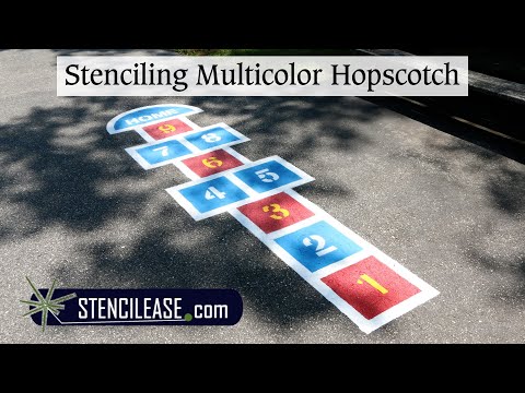 How to Stencil a Multicolor Hopscotch with Stencilease.com