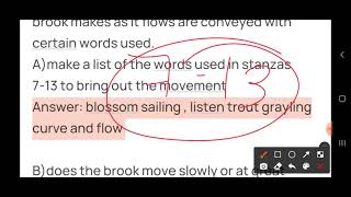 unit 1 section 3 the brook Q/A | explanation | class 8 English Broadway