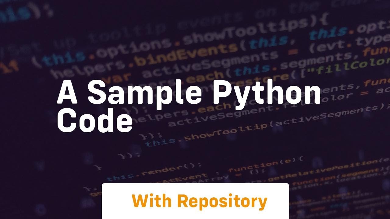 a sample python code - YouTube