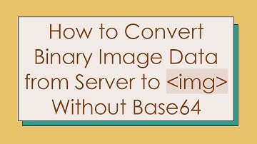 How to Convert Binary Image Data from Server to img Without Base64
