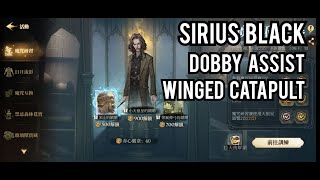 Harry Potter Magic Awakened: Sirius Black echo, Dobby assist card, Winged Catapult card