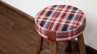 スツールの椅子張りDIYシリーズDS04-reupholstery/stool/chair/furniture/upholstery