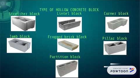 Blockwork, Type of Concrete Block & ibs