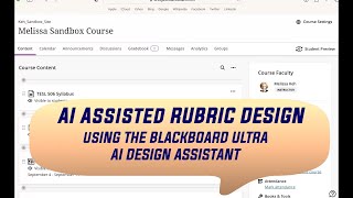Working with AI Assisted Rubric Design
