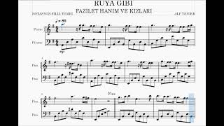 RÜYA GİBİ - FAZİLET HANIM VE KIZLARI-  ALP YENİER- PİYANO NOTALARI Resimi