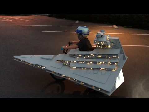 Star Destroyer test drive - Aidan is ready for Halloween