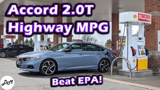 2021 Honda Accord 2.0T Sport – MPG Test | Real-world Highway Range