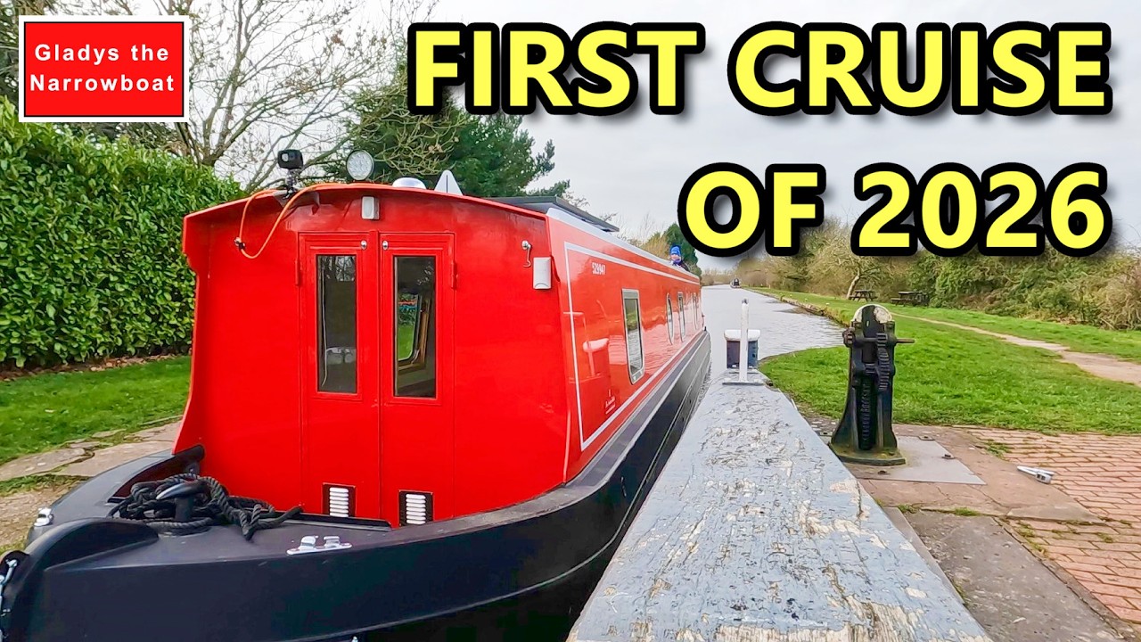 Первый круиз на узкокорпусной лодке 2026 года: от пристани Aqueduct Marina до шлюза Cholmondeston...