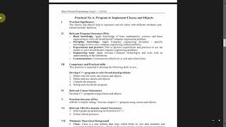 experiment no 6 OOP(22316)  Program to implement classes and object