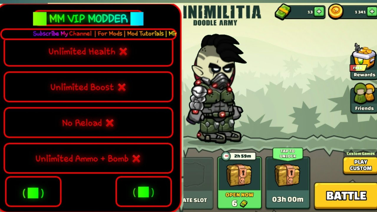 MINI MILITIA 5.3.7 MOD MENU 🔥 LEVEL MAX 🔥Mini militia