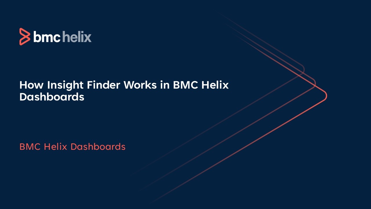 BMC Helix Dashboards | How Insight Finder works once activated