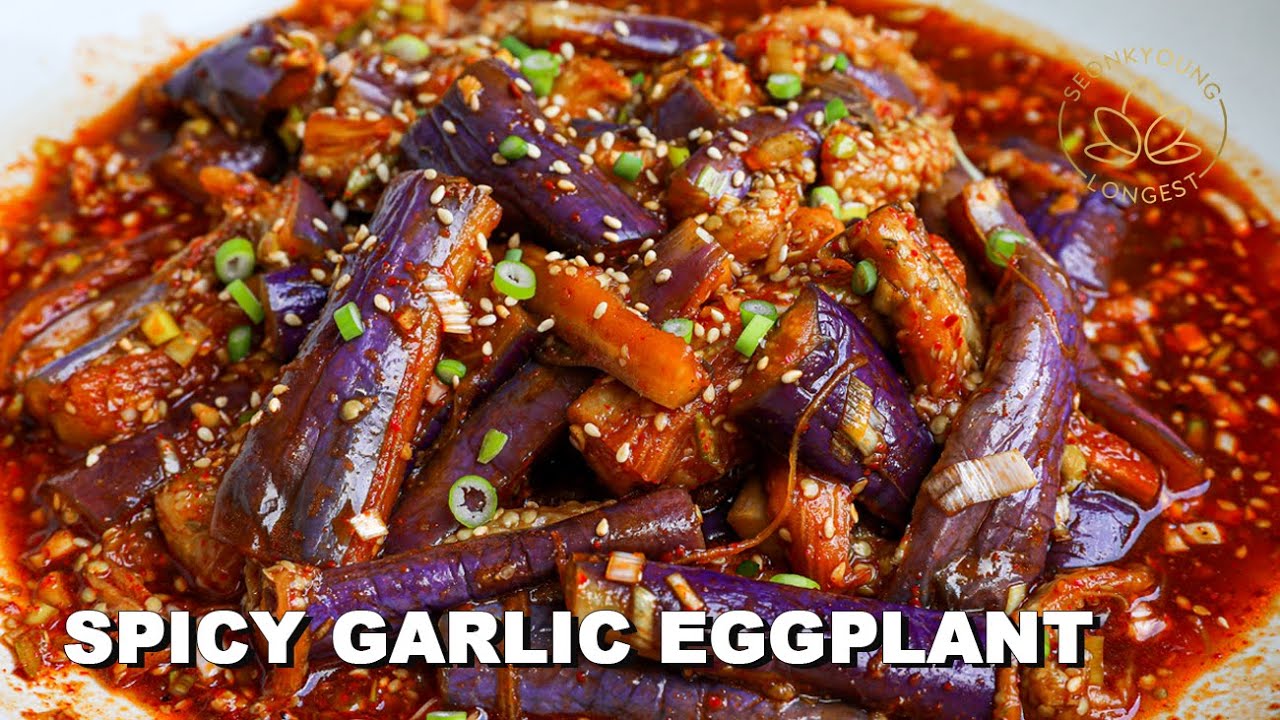 Korean Spicy Garlic Eggplant 