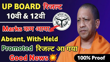UP Board Result 2021 News Today | UP Board With Held, Absent, Promoted, Scrutiny Result Announced