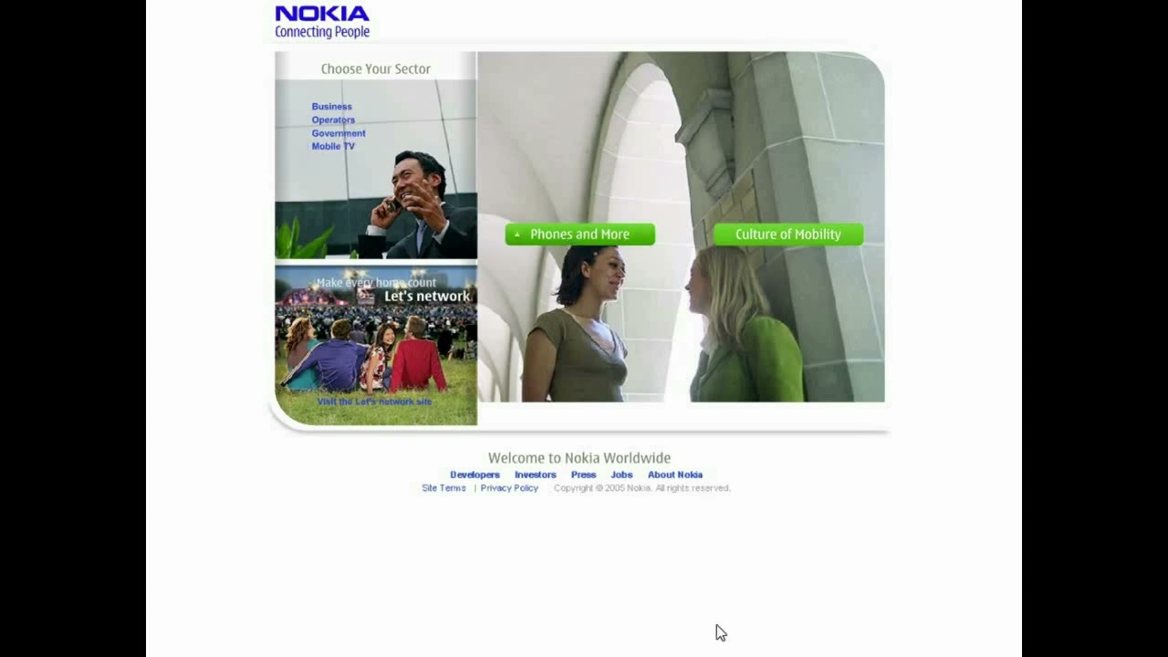 Nokia flash website in 2005
