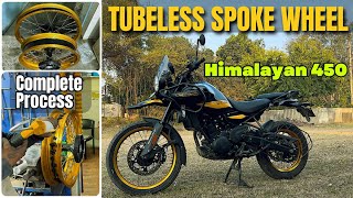 New HIMALAYAN 450 with Tubeless Spokes Wheel | Tube to Tubeless Conversion | WAY2SPEED Kit