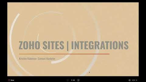 [Webinar] Zoho Sites | Integrations
