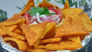 masala nachos and mayonnaise salad( चटपटे नाचो और मायूनीज सलाद)