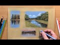 How to draw reflections in the water  landscape in colored pencil