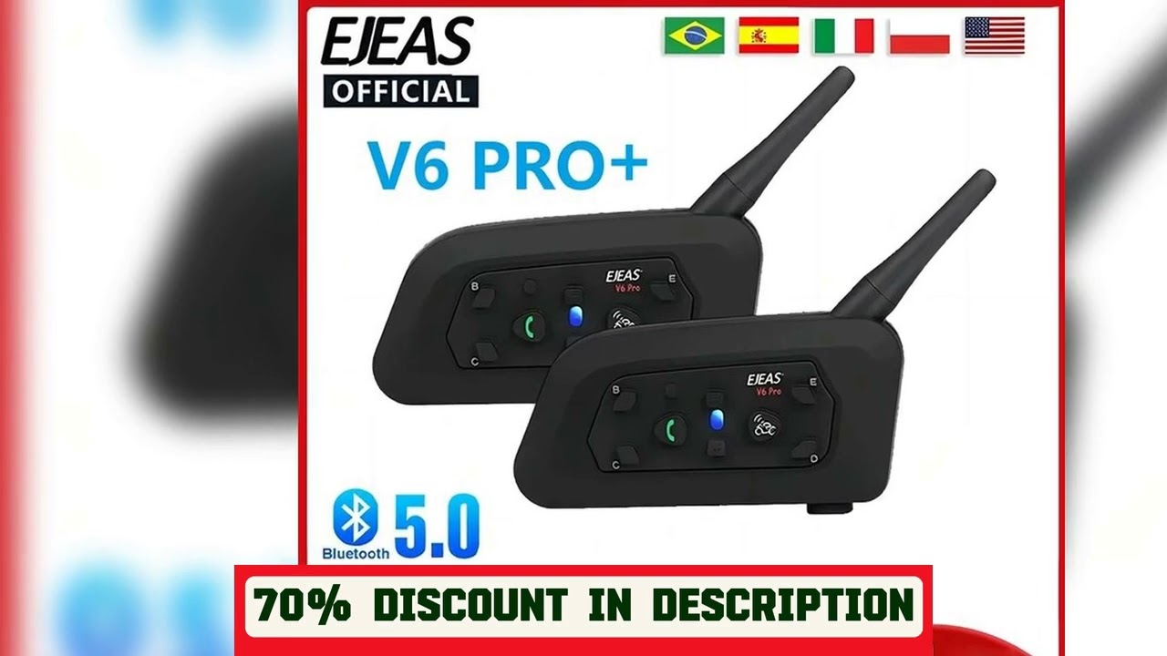 A must-have product! EJEAS V6 PRO+ Motorcycle Helmet Headset Bluetooth Intercom Communicator 800M