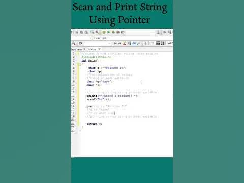 #93 Scanning and printing of string using pointer || C Program #shorts ...