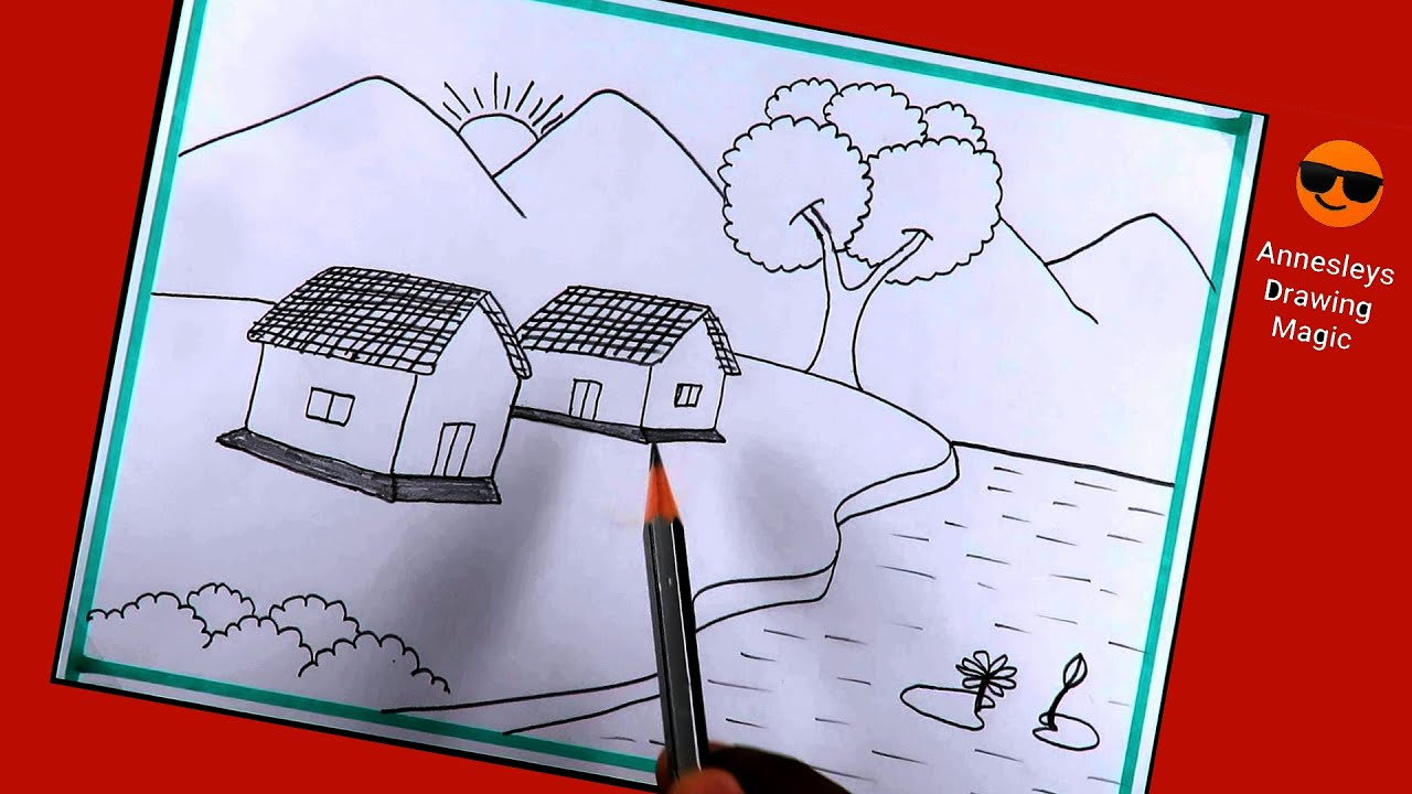 VERY 😎 very 😍 EASY scenery DRAWING 🤗 / HOW to DRAW 🙄 - YouTube